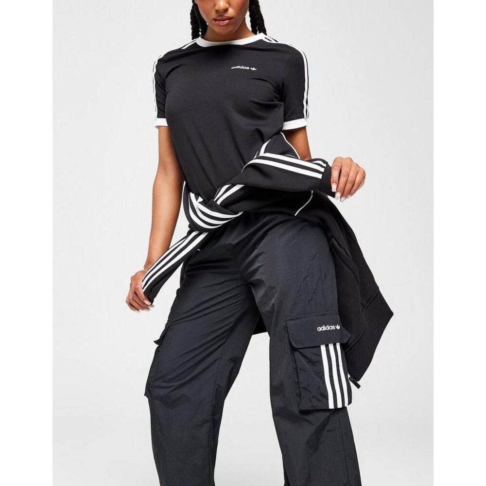 adidas Originals Woven Cargo Pants Black Women's Sz Medium NWT IN1853